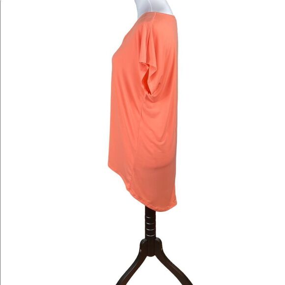 Carmen Marc Valvo Coral V-Neck Short Sleeve Tunic, Size M - Picture 3 of 6